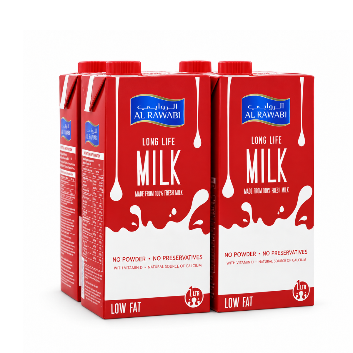 Al Rawabi Long Life Low Fat Milk 4 x 1L