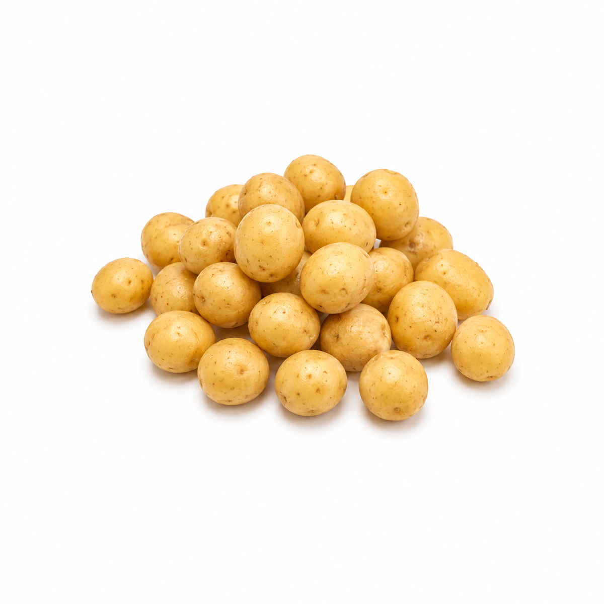 Fresh Baby Potatoes on white background