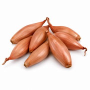 Fresh Banana Shallots on white background