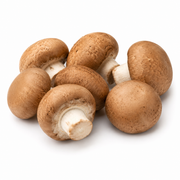 Fresh Brown Button Mushrooms on white background