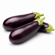 Fresh Dutch Eggplant on white background