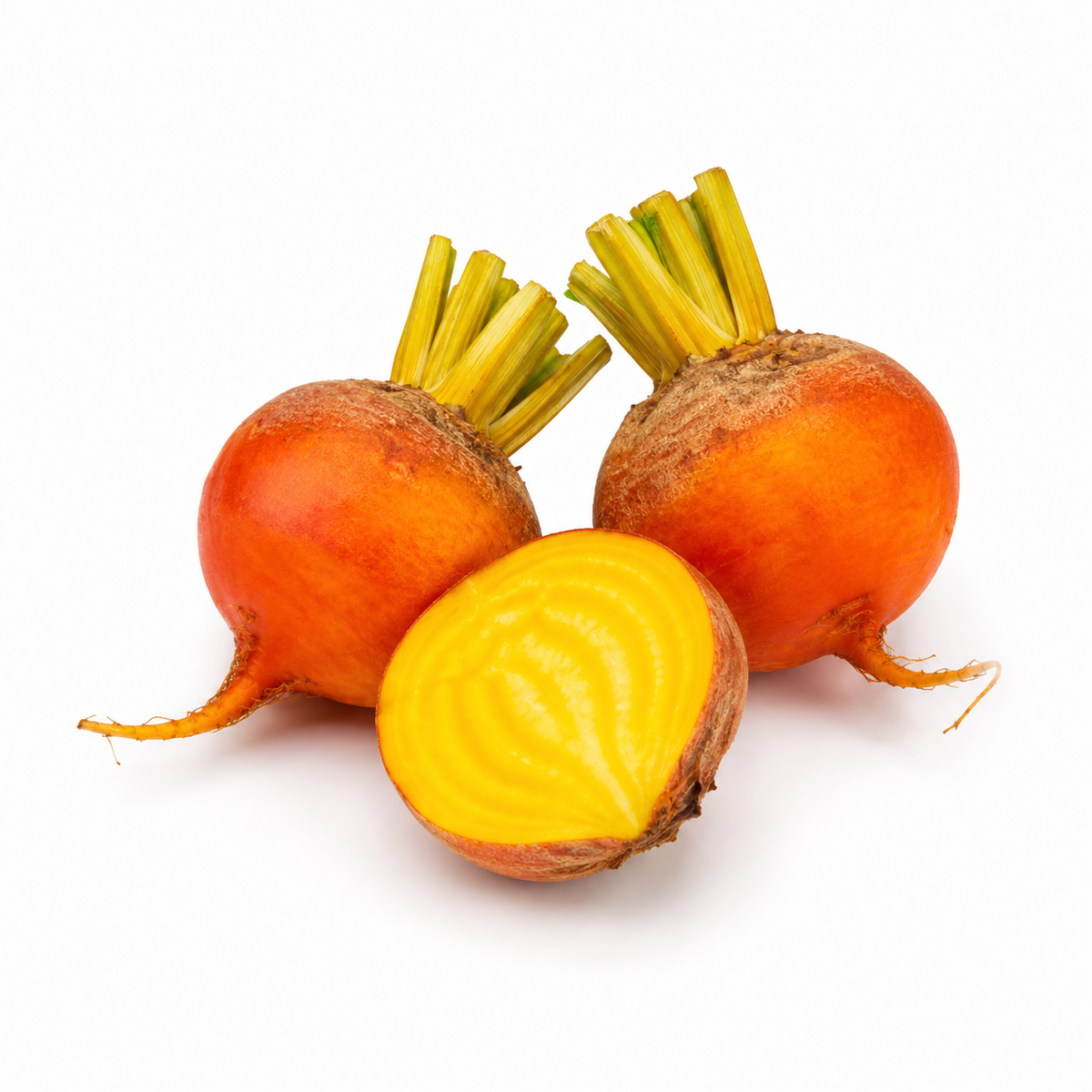 Fresh Golden Beetroot on white background