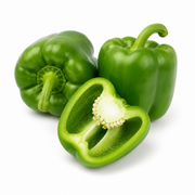 Fresh Green Bell Pepper on white background