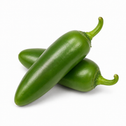 Fresh Green Jalapeño Peppers on white background