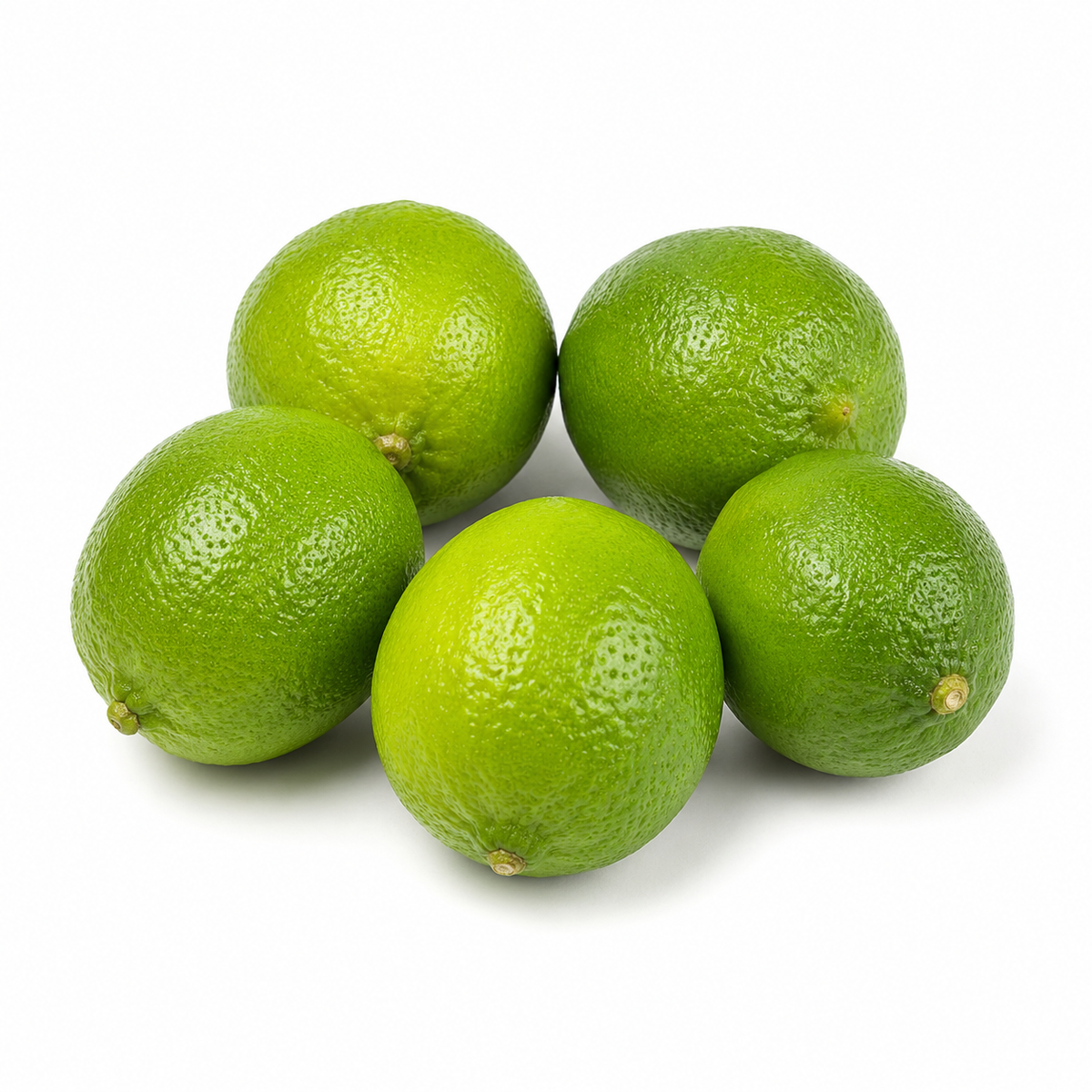 Fresh Green Limes on white background