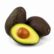 Fresh Hass Avocados on white background
