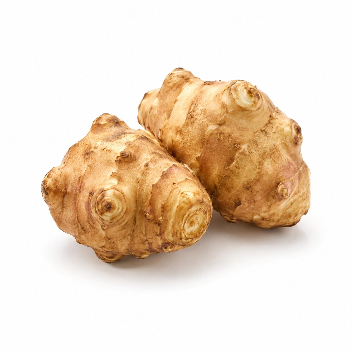 Fresh Jerusalem Artichokes on white background