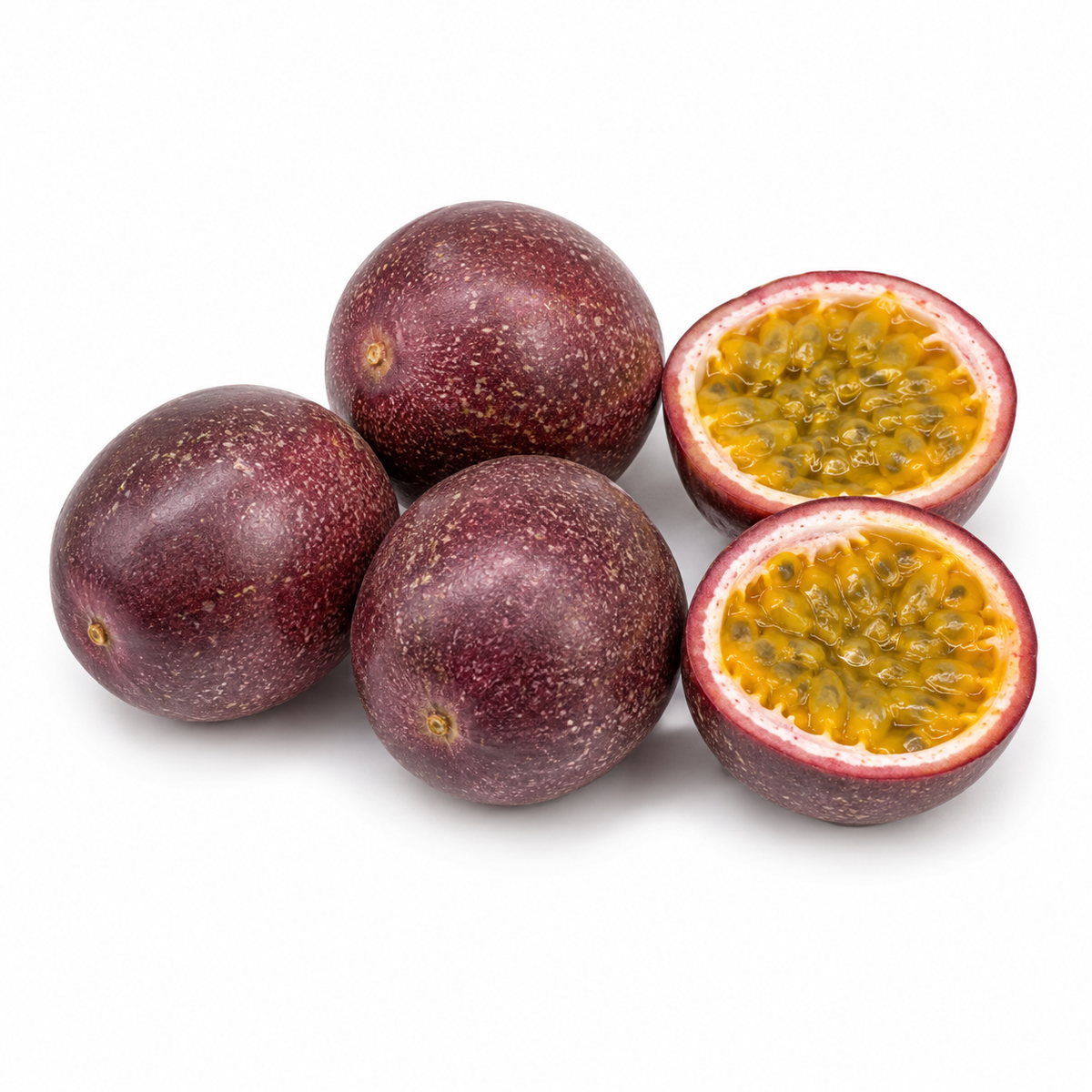 Fresh Jumbo Passion Fruit on white background