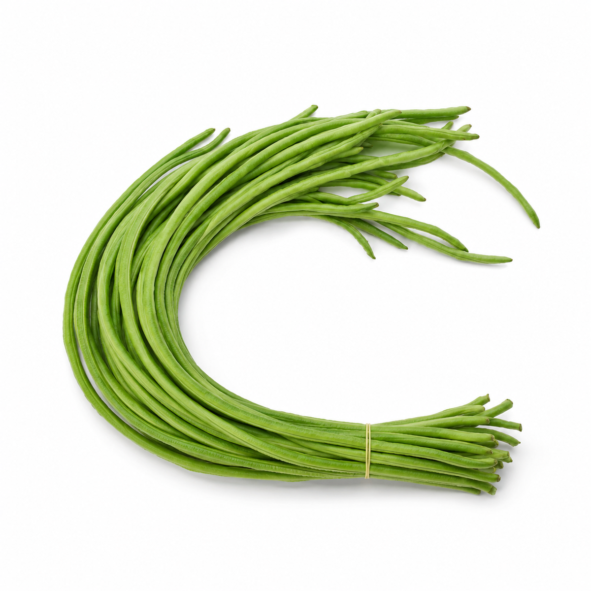 Fresh Long Green Beans on white background