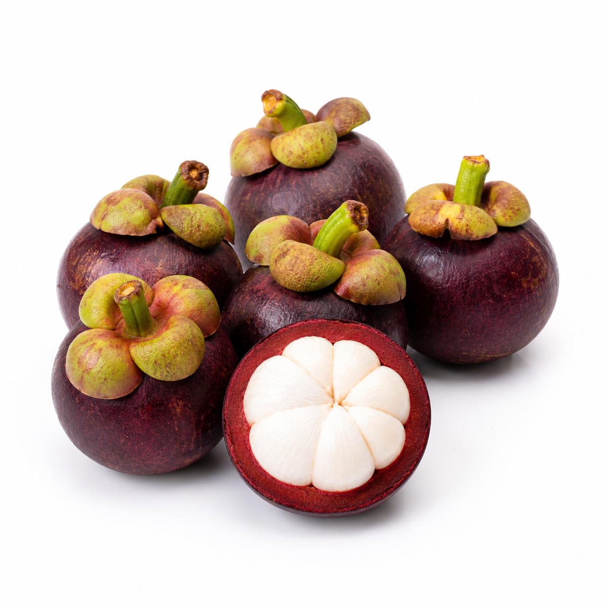 Fresh Mangosteen on white background