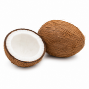 Fresh Mature Coconut on white background