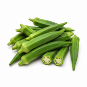 Fresh Okra on white background