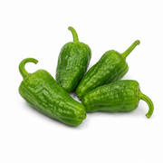 Fresh Padrón Peppers on white background