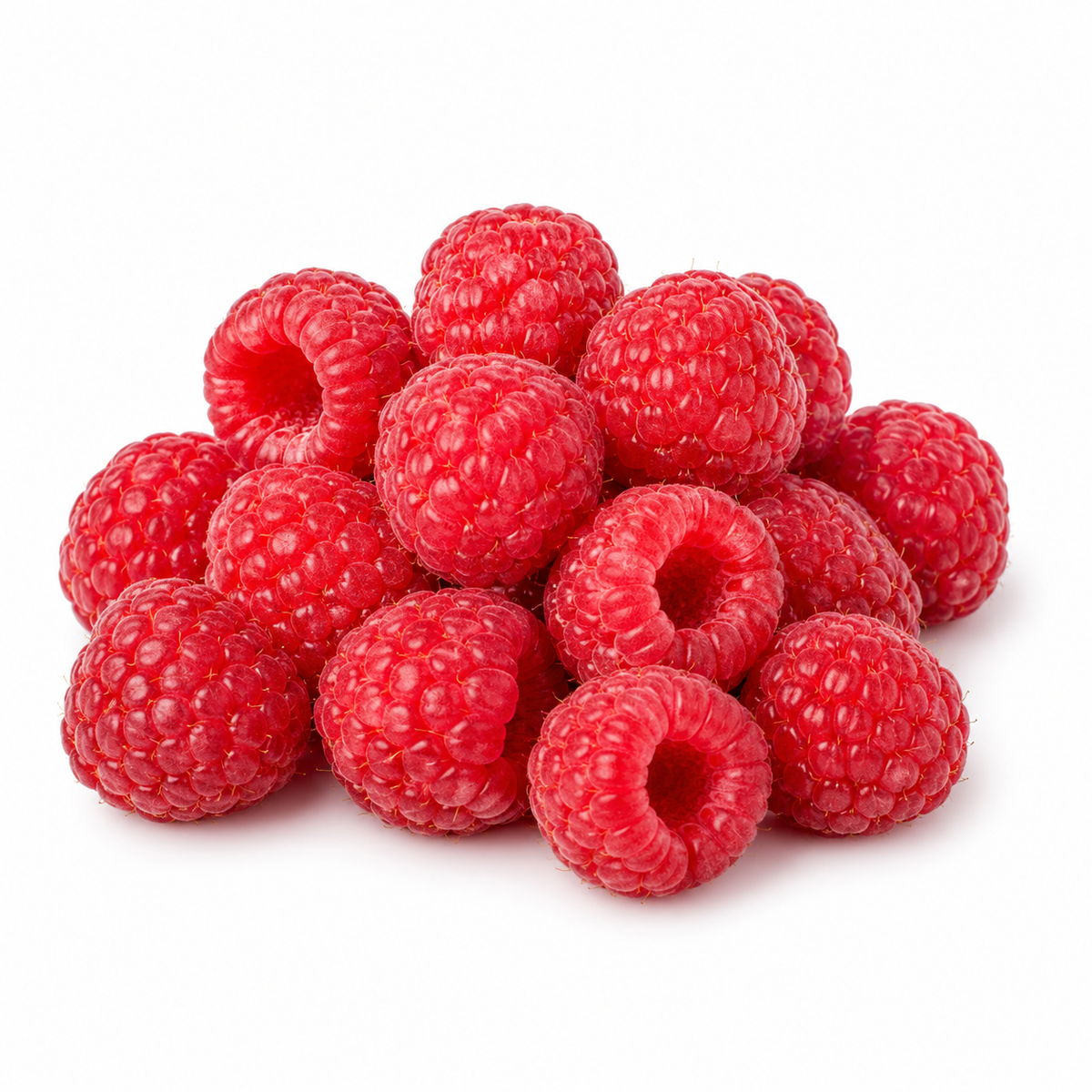 Fresh Raspberries on white background