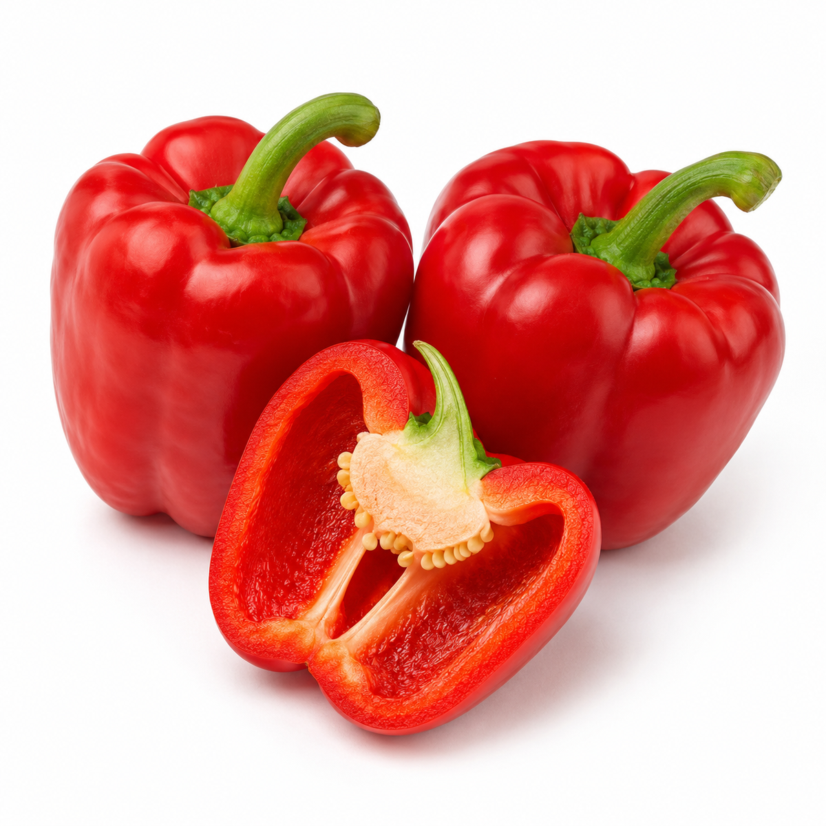 Fresh Red Bell Pepper on white background