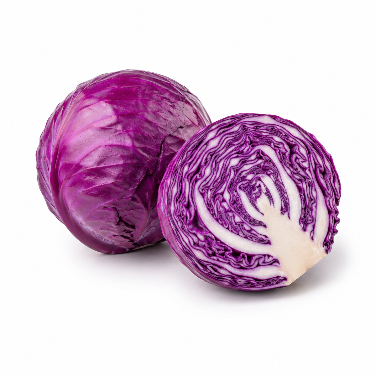 Fresh Red Cabbage on white background
