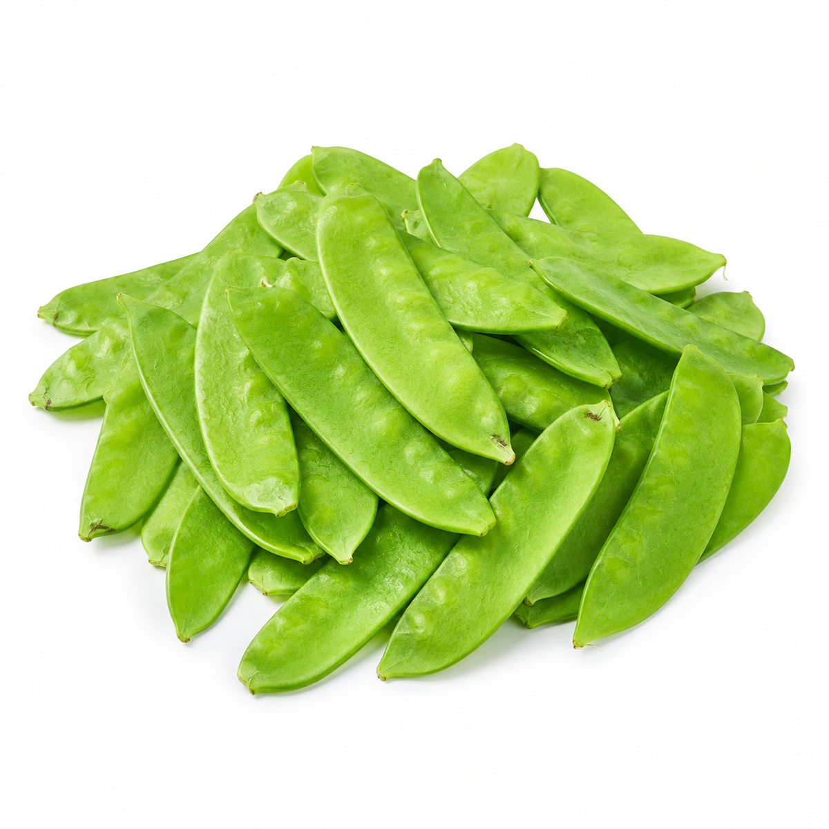 Fresh Snow Peas on white background