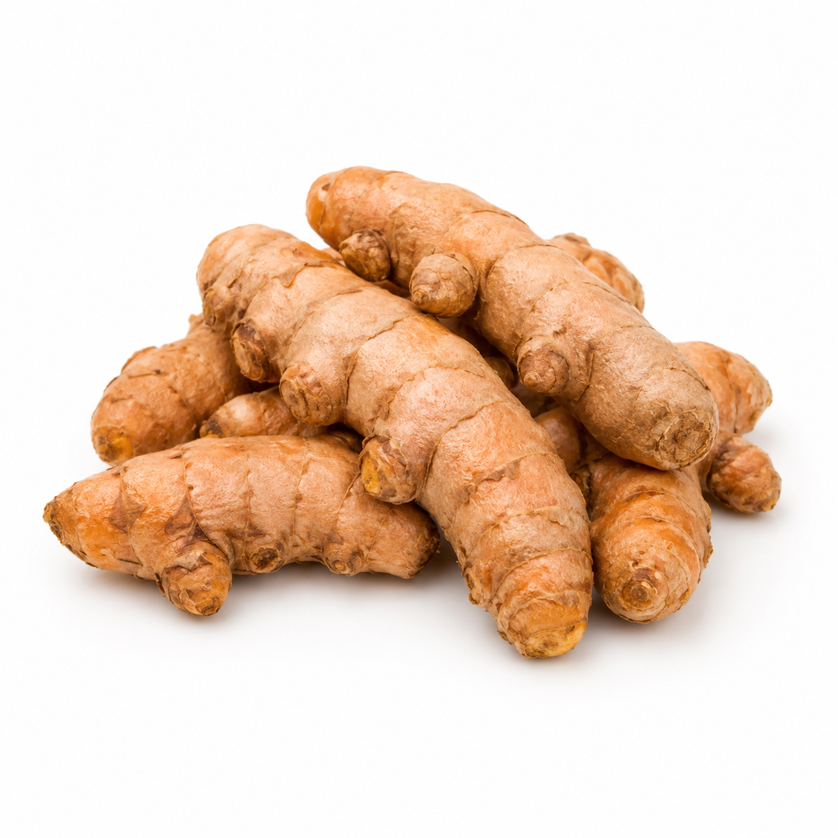 Fresh Turmeric Root on white background