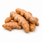 Fresh Turmeric Root on white background