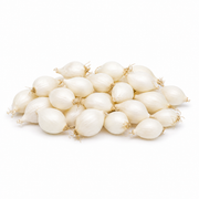 Fresh White Pearl Onions on white background