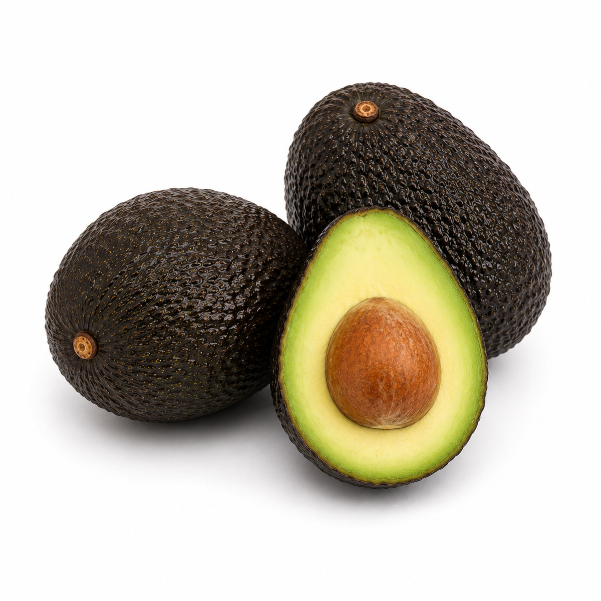 Ready-to-Eat Hass Avocados on white background
